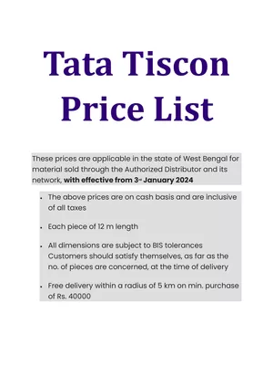 Tata Tiscon Price List 2025