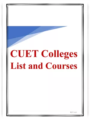 CUET Colleges List and Courses 2024 PDF