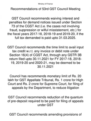 53rd GST Council Meeting Press Release