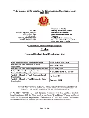 SSC CGL 2024 Notification