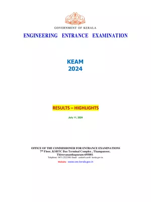 KEAM Rank List 2025