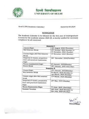 DU Academic Calendar 2024