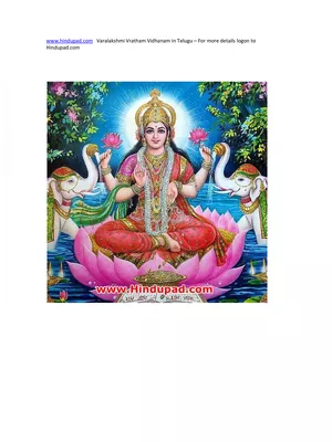 Varalakshmi Vratham Pooja Items List Telugu