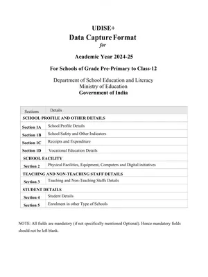 UDISE Form 2025-25