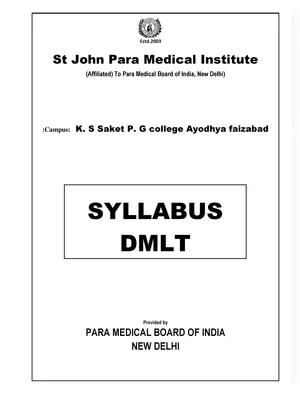 DMLT 1st Year Syllabus 2025