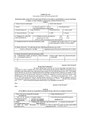 Axis Bank Form 15G