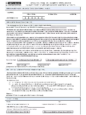 HDFC ATM Card Application Form