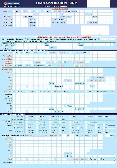 HDFC Loan Application Form