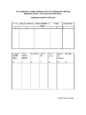 Jammu & Kashmir Fruit Crops Application Form