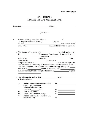 J&K Government Provident Fund (GPF) Withdrawal Form