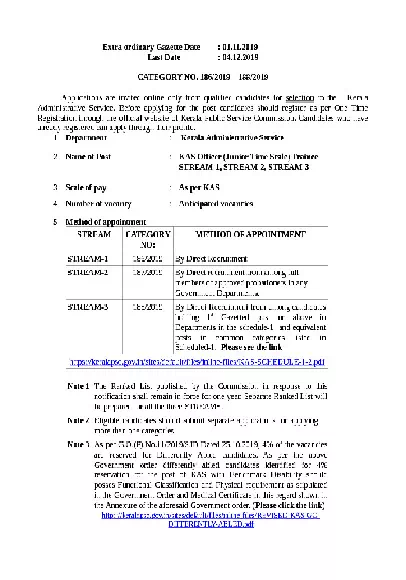 KAS Notification 2019