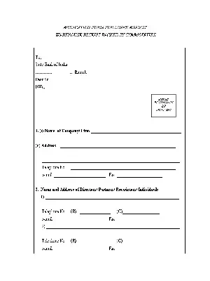 SBI Application Form for Loan Against Warehouse Receipt Backed by Commodities