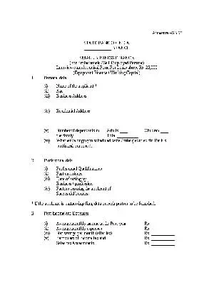 SBI Small Business Finance Application Form for Professional / Self Employed