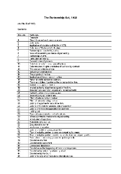The Partnership Act 1932