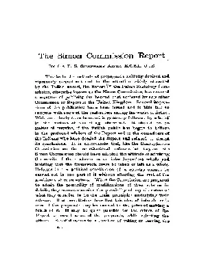 The Simon Commission Report