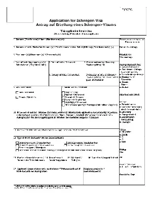 Visa Application Form For Switzerland